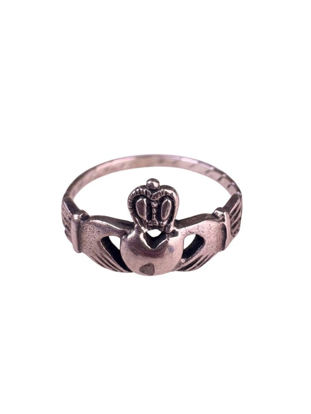 Sterling Silver 925 Womens Claddagh Ring Irish Triquetra Heart Design Size 6